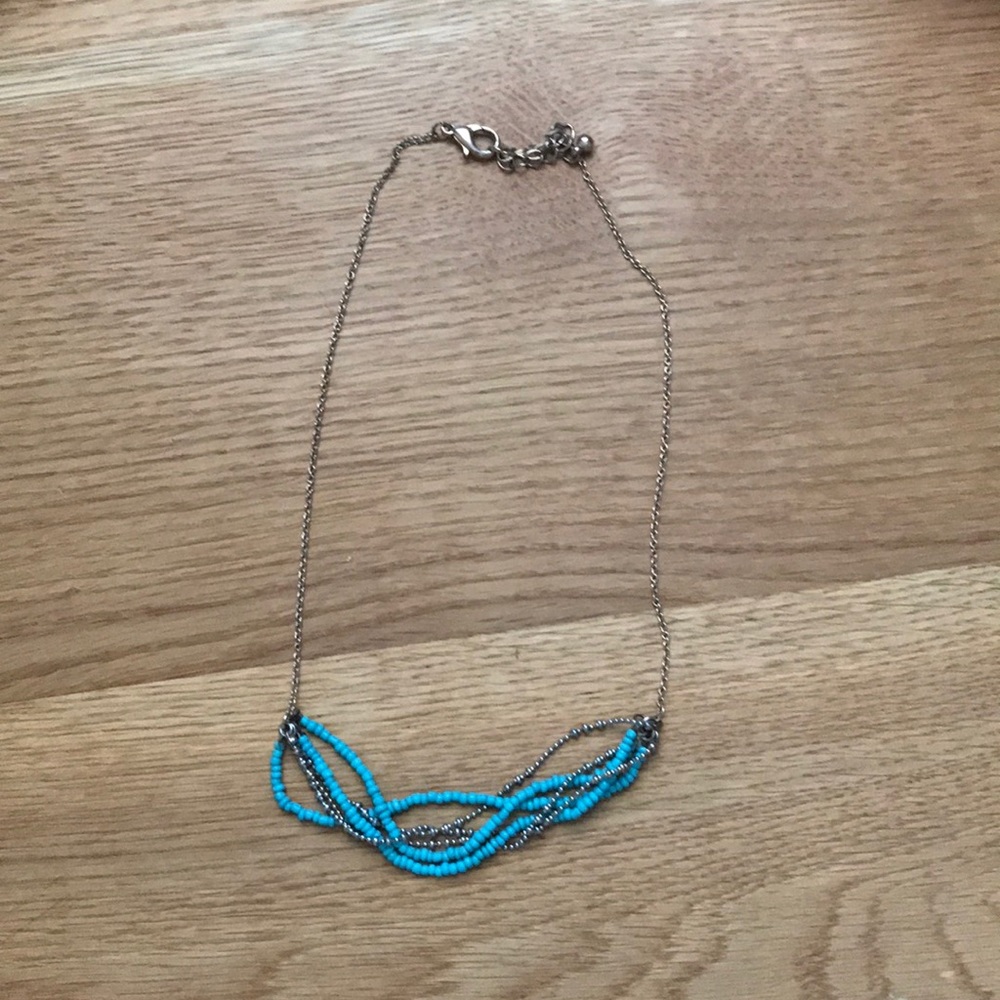 Blue beaded necklace